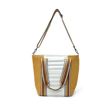 Load image into Gallery viewer, Think Royln Sunset Tote - Dune Raffia &amp; White Patent