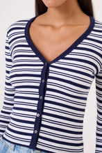 Load image into Gallery viewer, Goldie Zoé Breton Stripe Cardigan - White/Navy