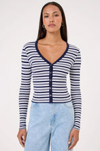 Load image into Gallery viewer, Goldie Zoé Breton Stripe Cardigan - White/Navy