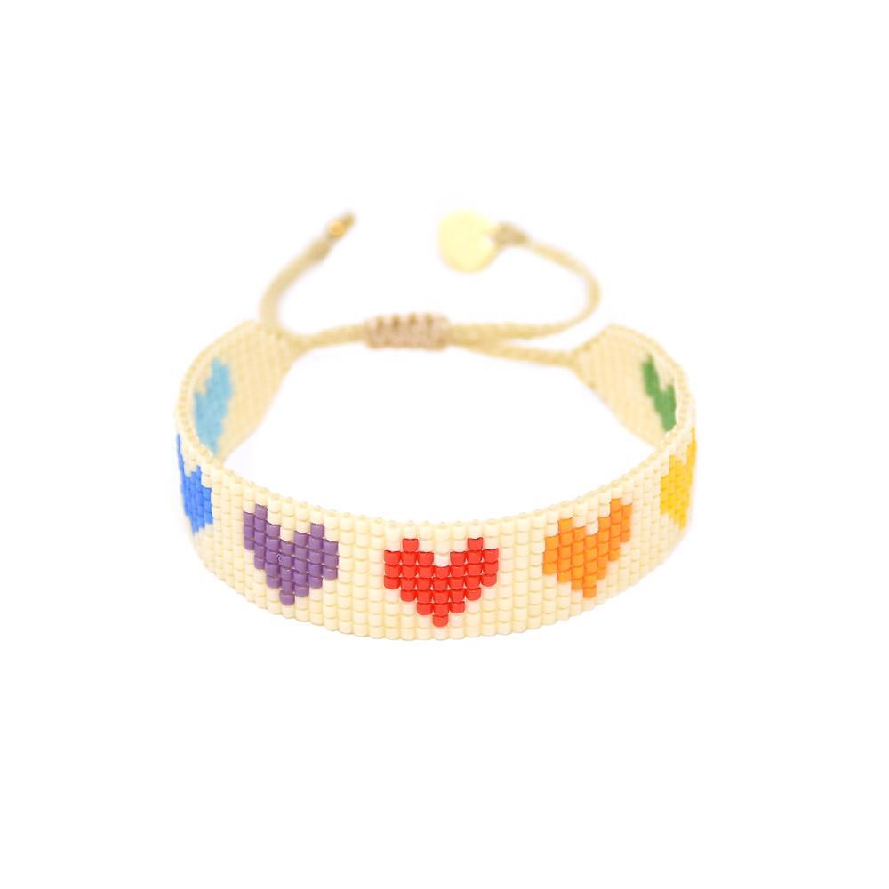 Mishky Rainbow Hearts Beaded Bracelet