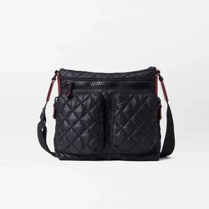 Small Mia Quilted Crossbody Bag in Black
