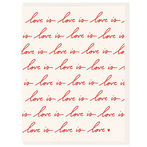 Dahlia Press Love Is Love Letterpress Card