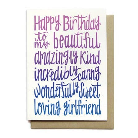 Hennel Paper Co. Girlfriend Birthday Card