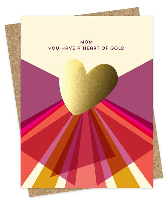 Night Owl Paper Goods Gold Heart Foil Stamped Mother's Day Card