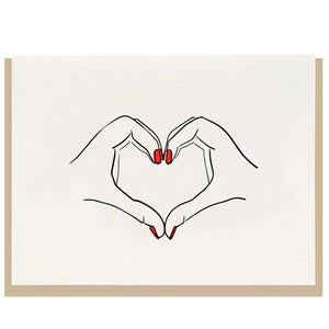 Dahlia Press Heart Hands Letterpress Card