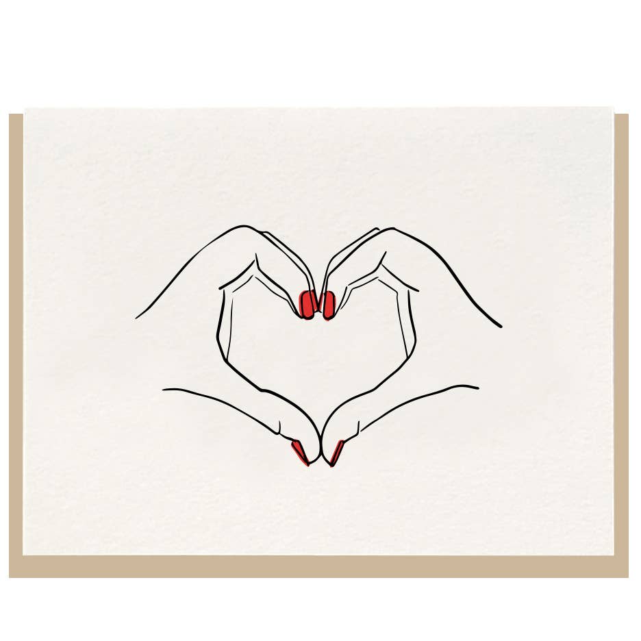 Dahlia Press Heart Hands Letterpress Card