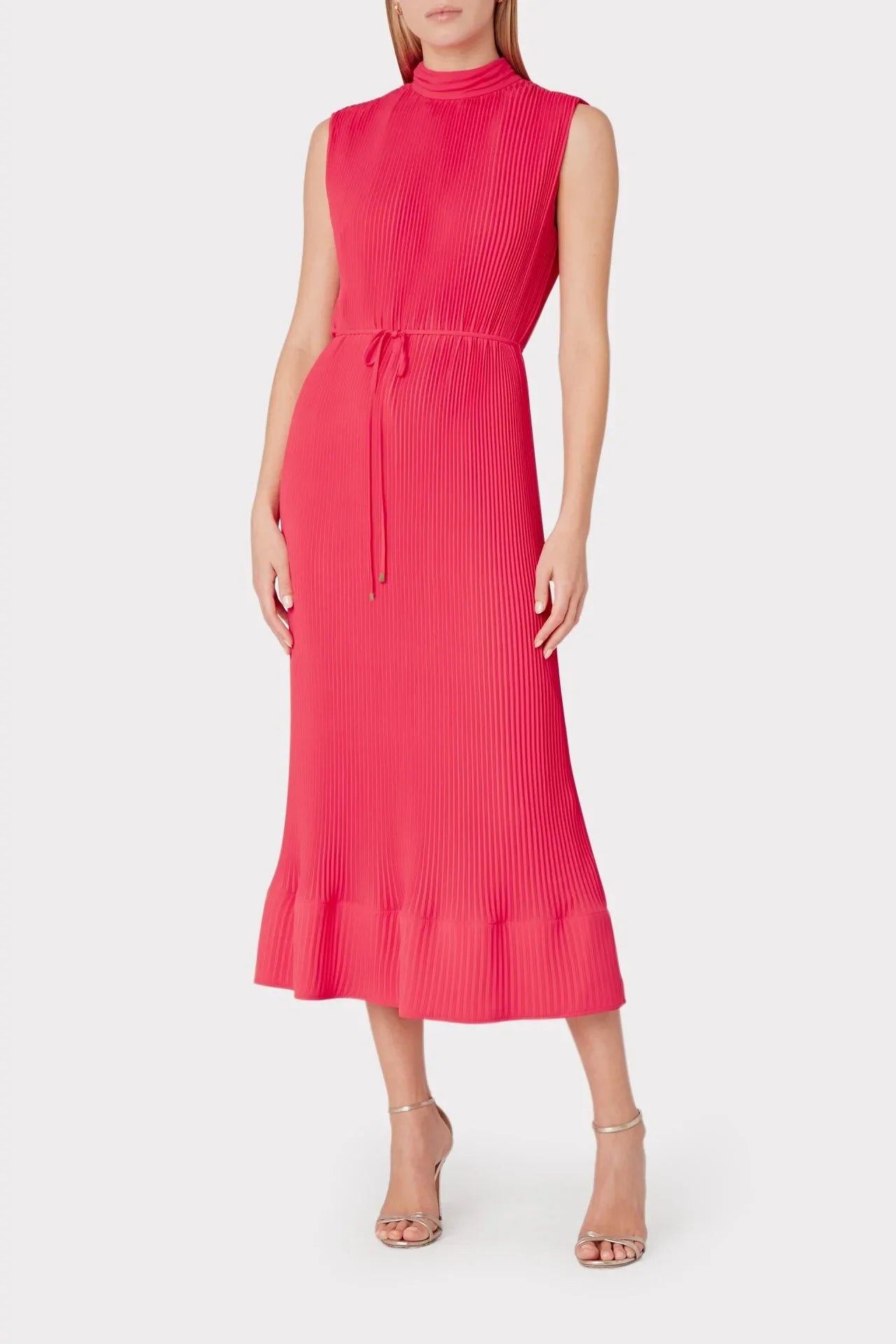 Milly Melina Solid Pleated Dress - Milly Pink