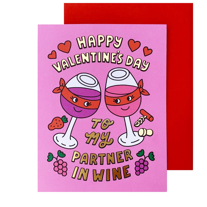 The Social Type Partner In Wine Valentine's Day Card