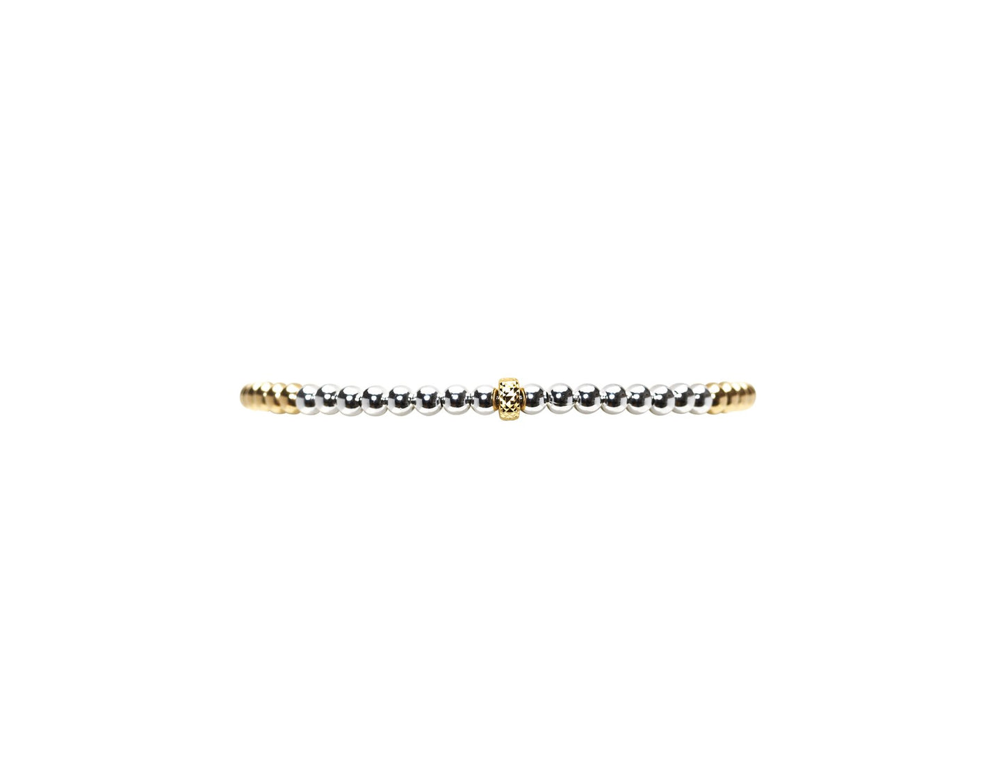 Karen Lazar 3MM Filled Bracelet w/3MM Sterling Silver & 14K Gold Rondelle
