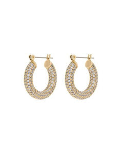 LUV AJ Pave Baby Amalfi Hoops - Gold, Silver, Rose