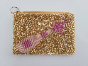 Tiana Designs Beaded Coin Purse - Champagne Bottle