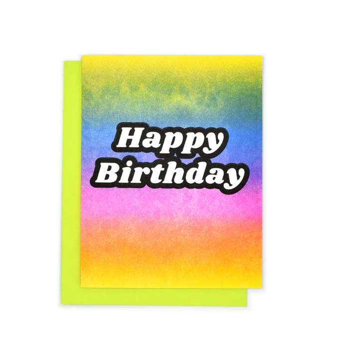 Next Chapter Studio Happy Birthday Rainbow Gradient Card