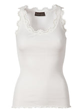 Load image into Gallery viewer, Rosemunde Regular Vintage Lace Silk Top - New White
