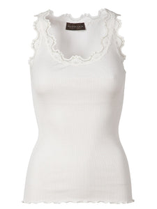 Rosemunde Regular Vintage Lace Silk Top - New White