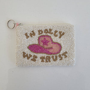 Tiana Designs Beaded Coin Purse - In Dolly we trust