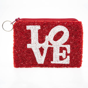 Tiana Designs Beaded Coin Purse - Red Love