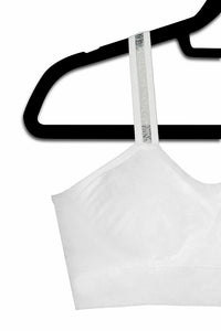 strap-its White Sheer Straps Attached to White Bra