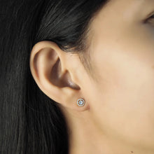 Load image into Gallery viewer, Tai CZ Studs with Pave Halo