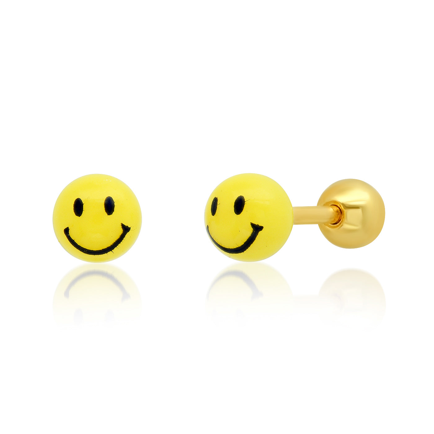 Tai Smiley Face Studs with Piercing Screw Back