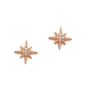 Tai Starburst Stud Earrings - Rose Gold