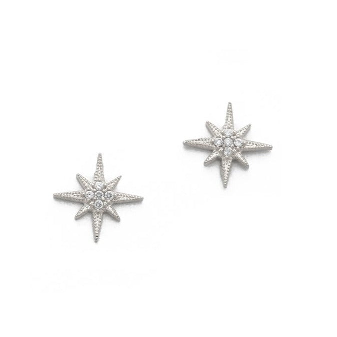 Tai Starburst Stud Earrings - Silver