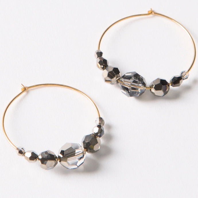 Chan Luu Crystal Hoops - Metallic Light Gold