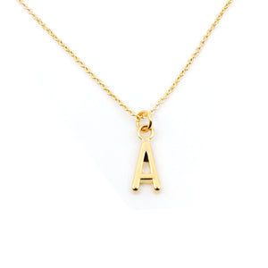 Love You More Gold Small Single Alphabet Letter Necklace