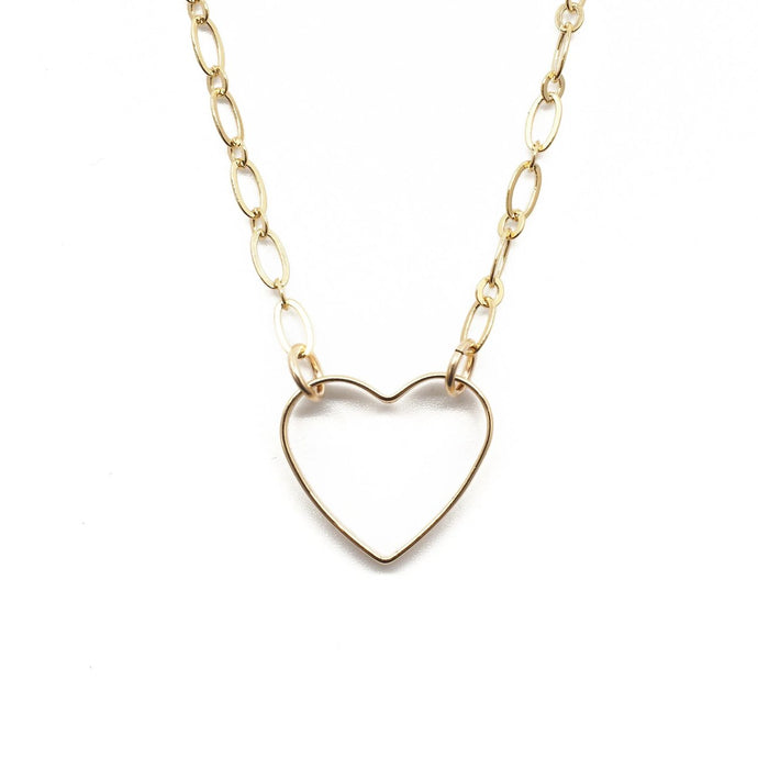 Love You More Open Heart Link Necklace