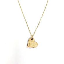 Load image into Gallery viewer, Love You More Hammered Heart Necklace