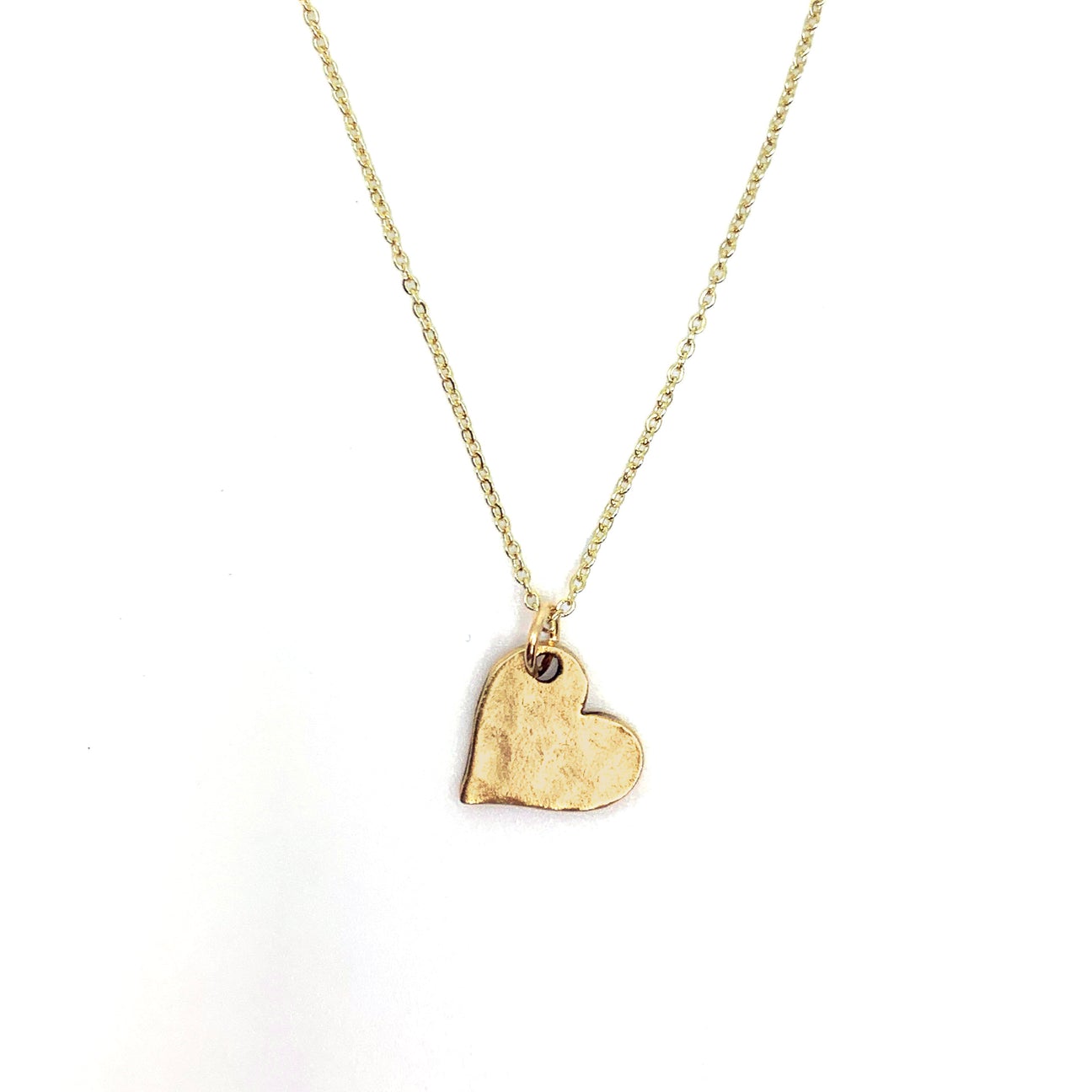 Love You More Hammered Heart Necklace