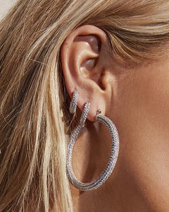 LUV AJ Pave Amalfi Hoops - Gold, Silver, Rose