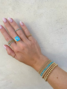 Karen Lazar 2MM Gold Filled Bracelet - AQUA AMAZONITE