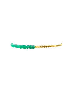 Karen Lazar 2MM Gold Filled Bracelet - GREEN ONYX