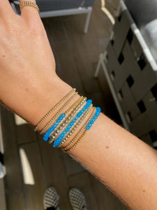 Karen Lazar 2MM Gold Filled Bracelet - BLUE TOPAZ