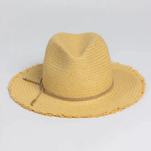 Load image into Gallery viewer, Hat Attack Classic Packable Travel Hat with Fringe - Toast/Tan