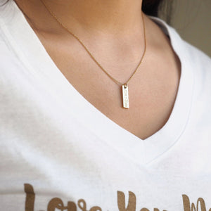 Love You More The Love U More Bar Necklace