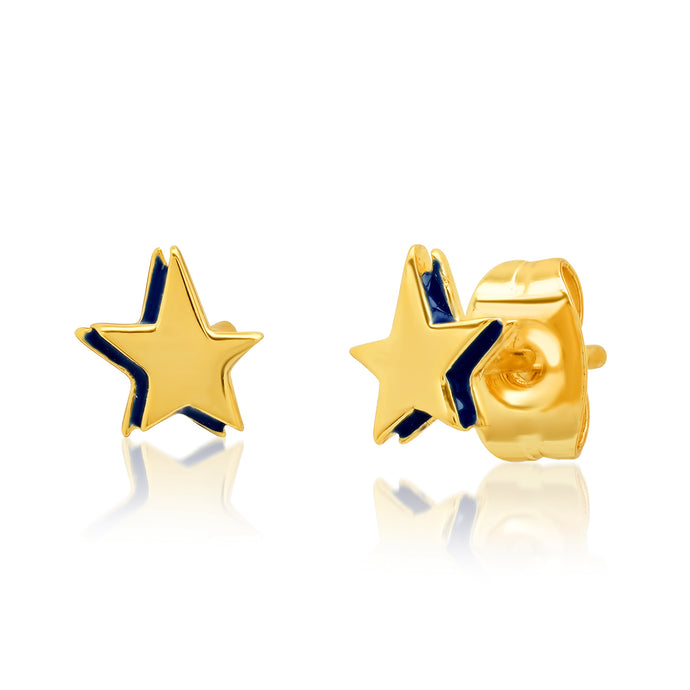 Tai Navy & Gold Star Studs