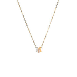 Dogeared Three Wishes w/Three Unique Gold, Rose Gold & Silver Rings Necklace