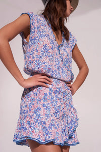 Poupette St. Barth Mini Dress Estelle - Blue Cactus