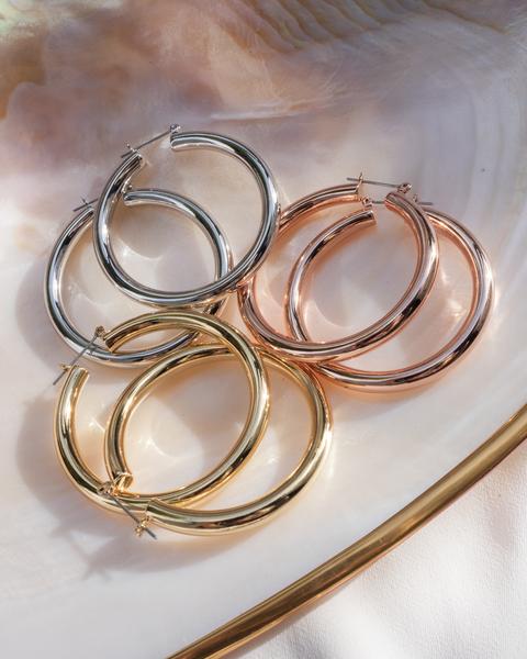 LUV AJ Amalfi Hoops - Gold, Silver, Rose