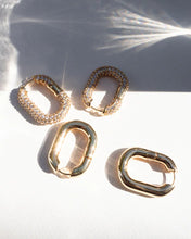 Load image into Gallery viewer, LUV AJ XL Pave Chain Link Huggies - Gold or Silver
