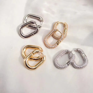 LUV AJ XL Chain Link Huggies - Gold or Silver