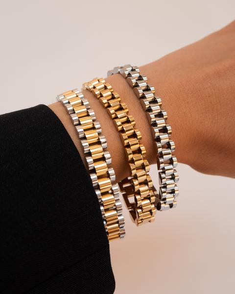 LUV AJ Wristwatch Chain Bracelet - Gold, Silver, Two-toned