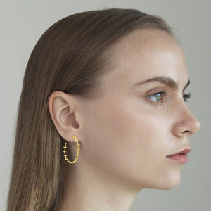 Tai Leaf Hoop Earrings - Gold