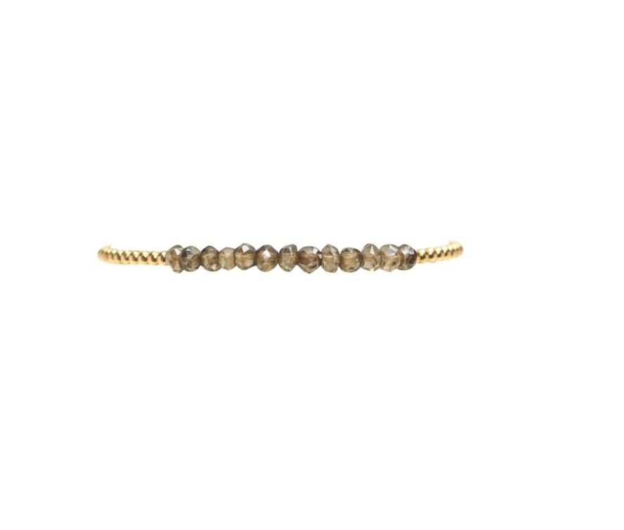 Karen Lazar 2MM Bracelet Gold Filled Bracelet - SMOKEY TOPAZ