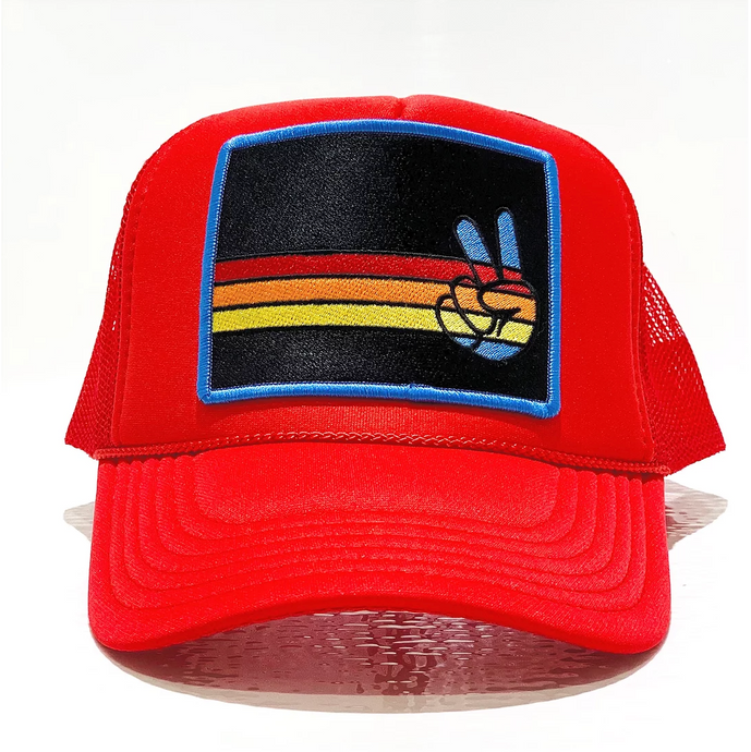 Port Sandz Peace Trucker Hat - Red