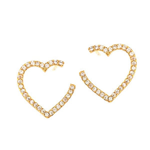 Tai Pave Open Front Facing Heart Hoop