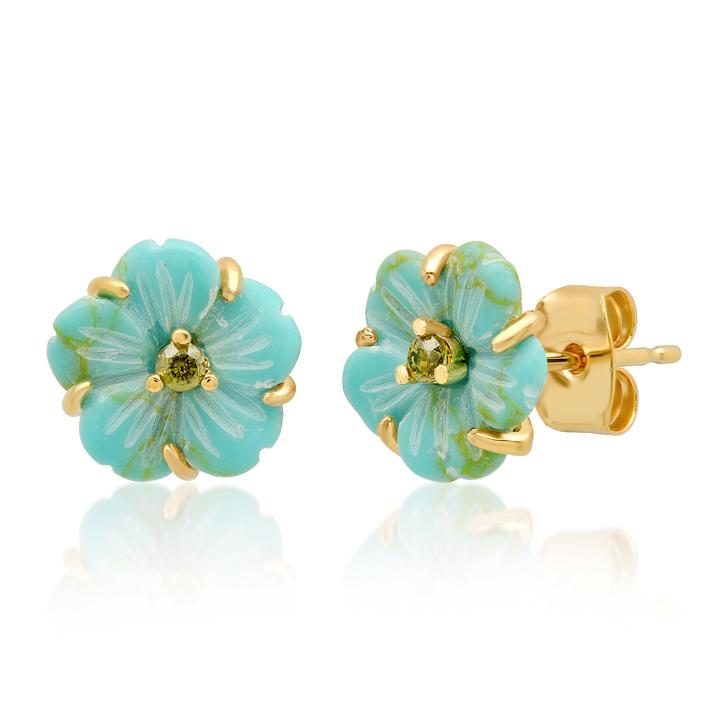 Tai Carved Flower Earrings - 2 Colors