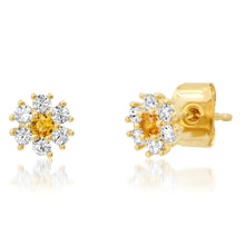 Load image into Gallery viewer, Tai CZ Flower Stud with Center Stone - 3 Colors