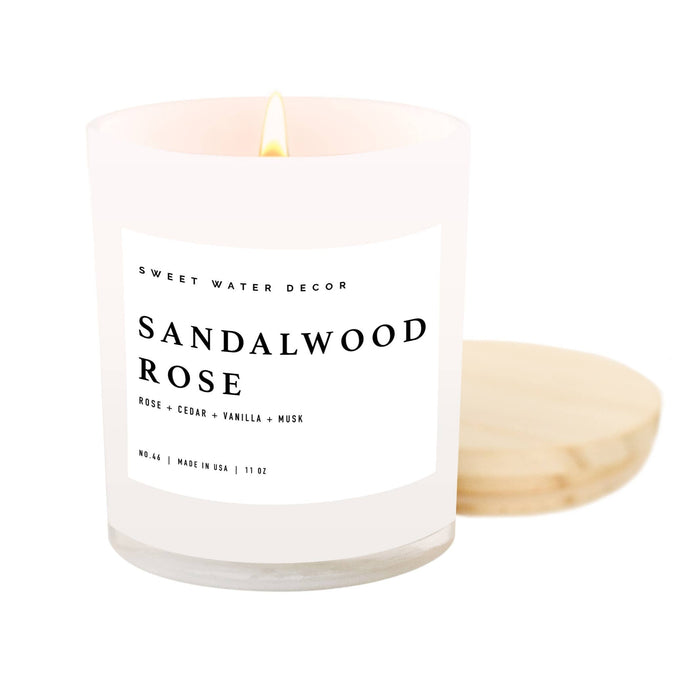 Sweet Water Decor Soy Candle + Wood Lid - Sandalwood Rose